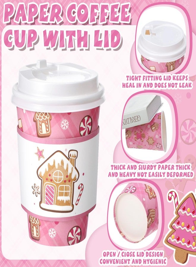 Uiifan Gingerbread Man Party Disposable Coffee Cups with Lids, Sleeves and Stirrers 50 Pack 12 oz Hot Cups Baby Shower Decoration for Fall Baby Shower Gender Reveal Party Christmas - Image 3